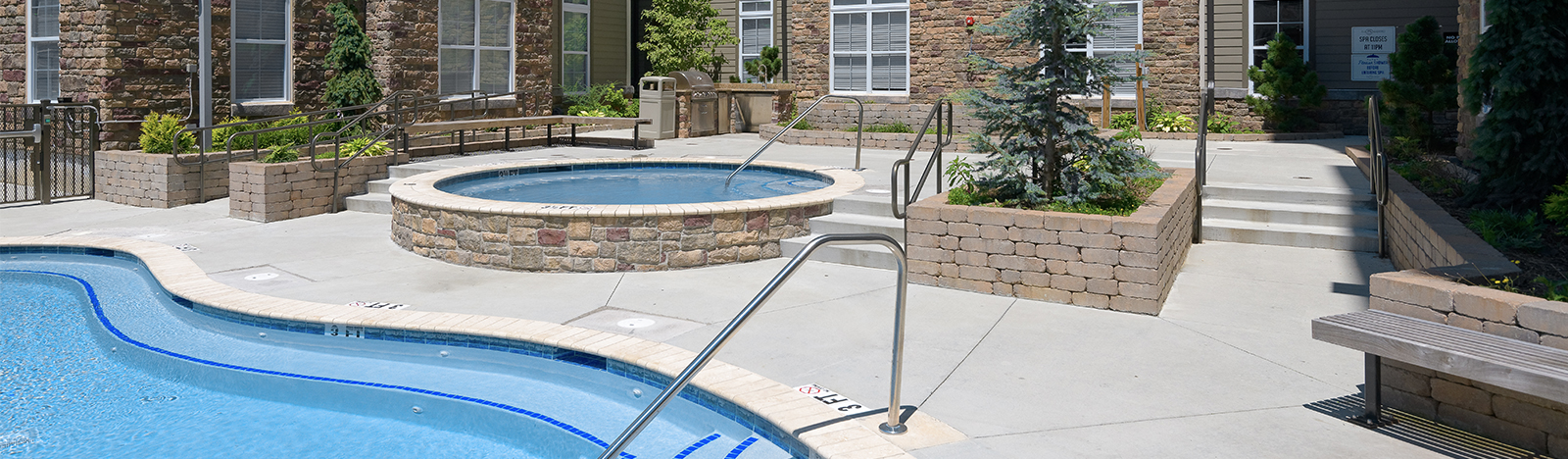 Resort style pool and spa