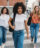 Group of young women crossing the street