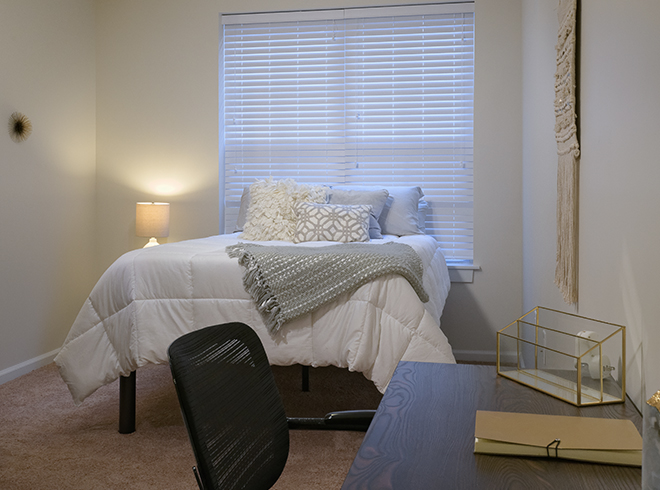 Furnished apartment bedroom