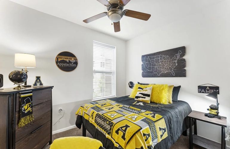 Furnished apartment bedroom